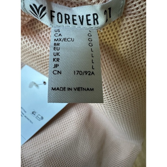 Forever 21 Active Jacket Blush Pink Hooded Zip Front Windbreaker Women's Large - Picture 6 of 8